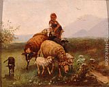 Friedrich Otto Gebler Canvas Paintings - Shepherdess
